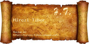 Hirczi Tibor névjegykártya